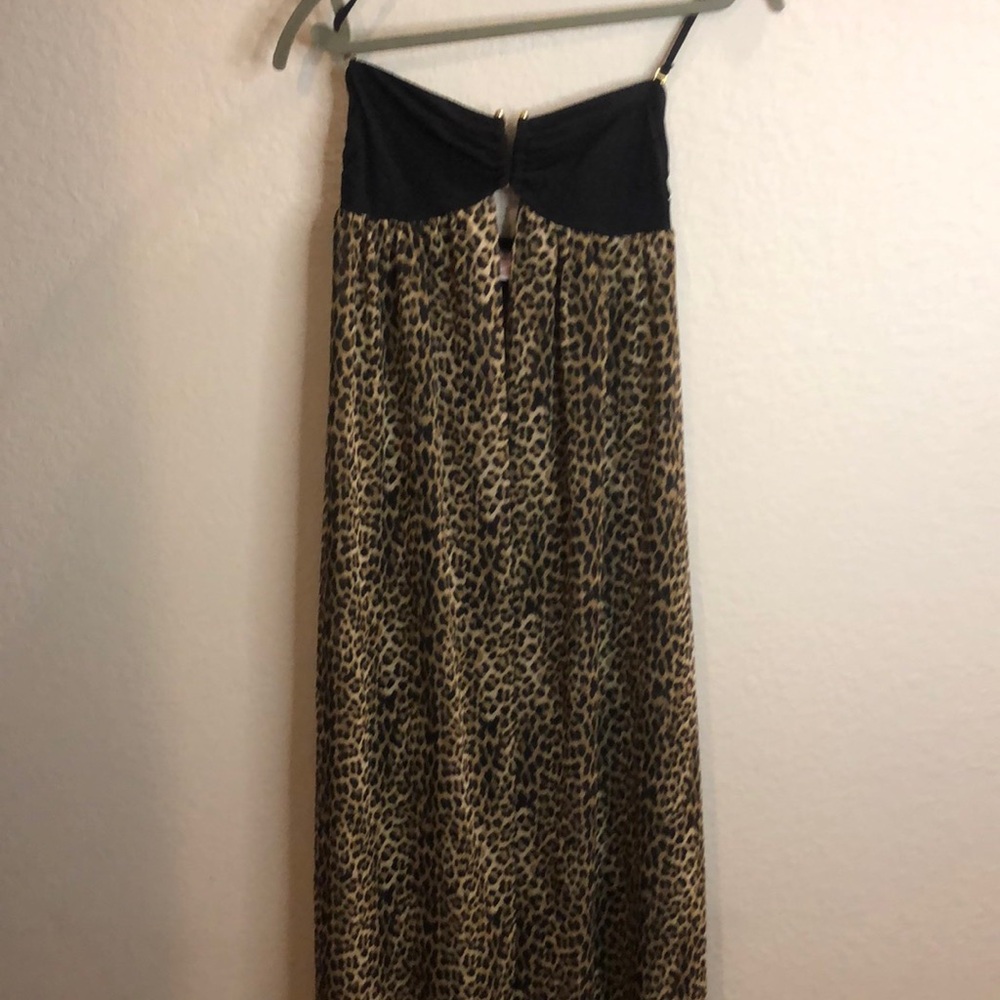 Bongo Swimwear CoverUp leopard open front stretch back women's size m vintage